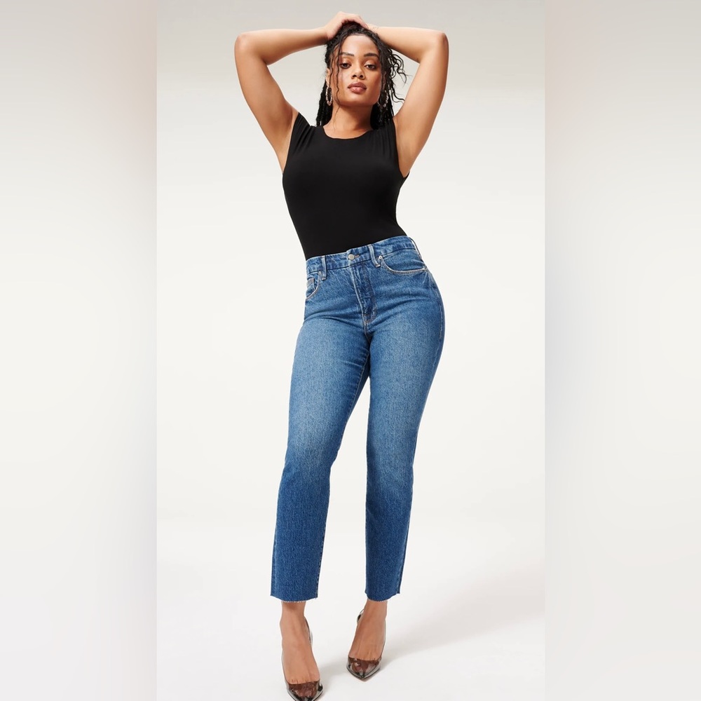 NWT GOOD AMERICAN GOOD CLASSIC RAW HEM JEAN